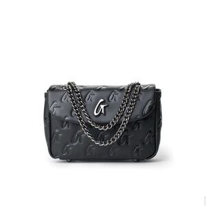 Elegant Black Embossed Shoulder Bag